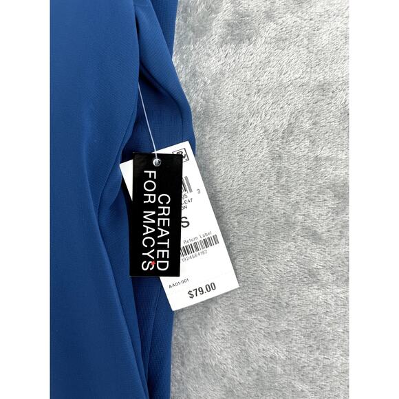 Macys Inc NWT Sheer Sleeve Dress XS Blue Tie Back V Neck Flowy - Picture 12 of 16